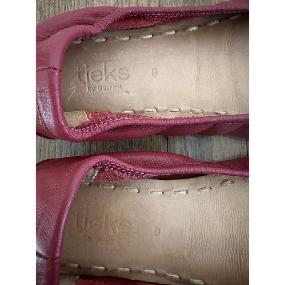 Tieks Womens Burgundy Leather Round Toe Slip On Casual Ballet Flats Size 9 - Picture 6 of 8